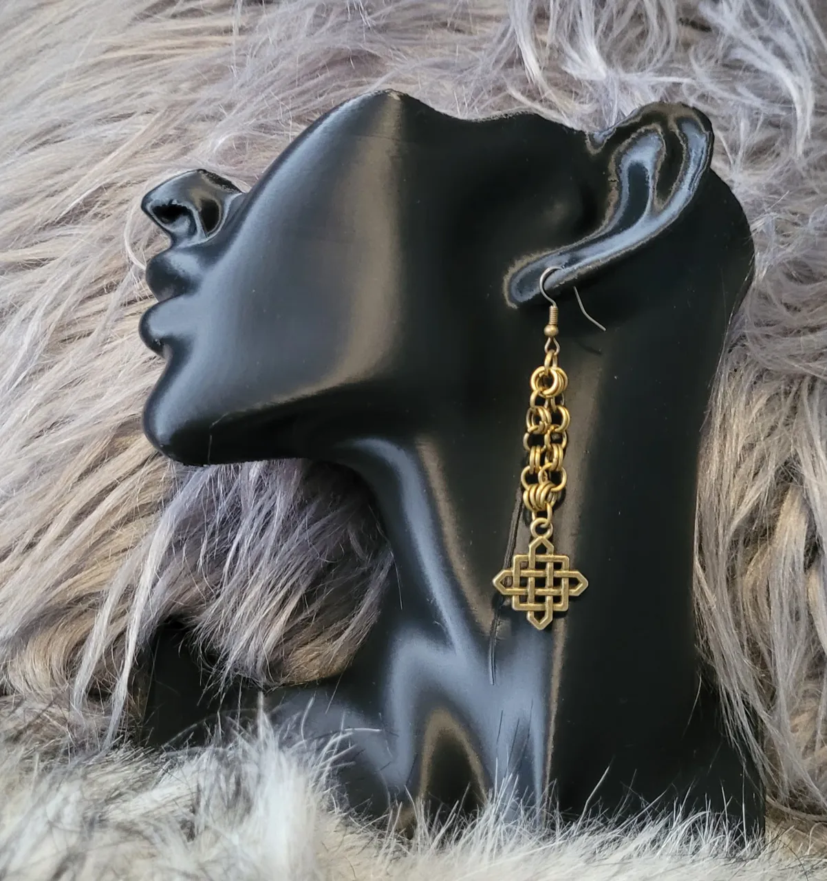 Copper Gold-Tone  Chain Mail Earings