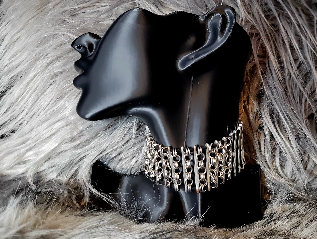 Silver-Toned  Chain Mail Choker